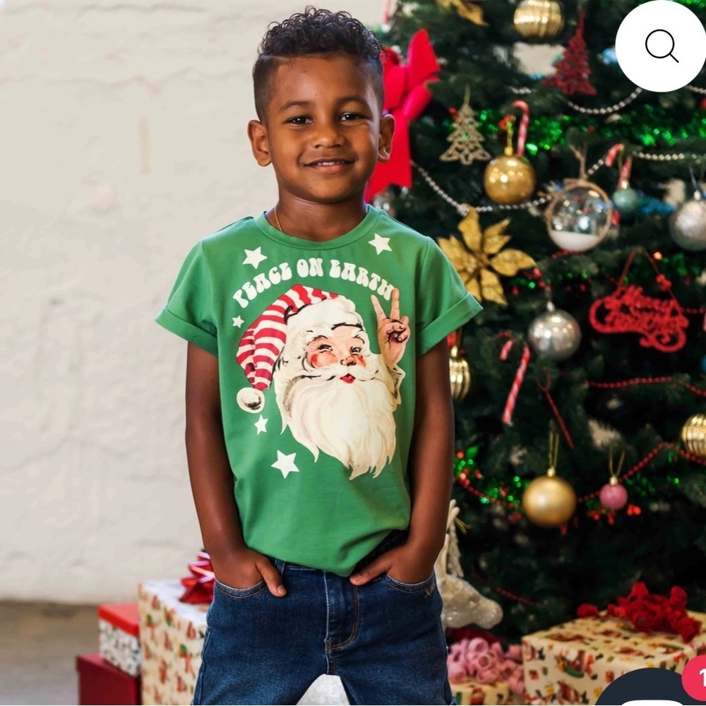 Rock Your Baby Green Santa Kids Shirt